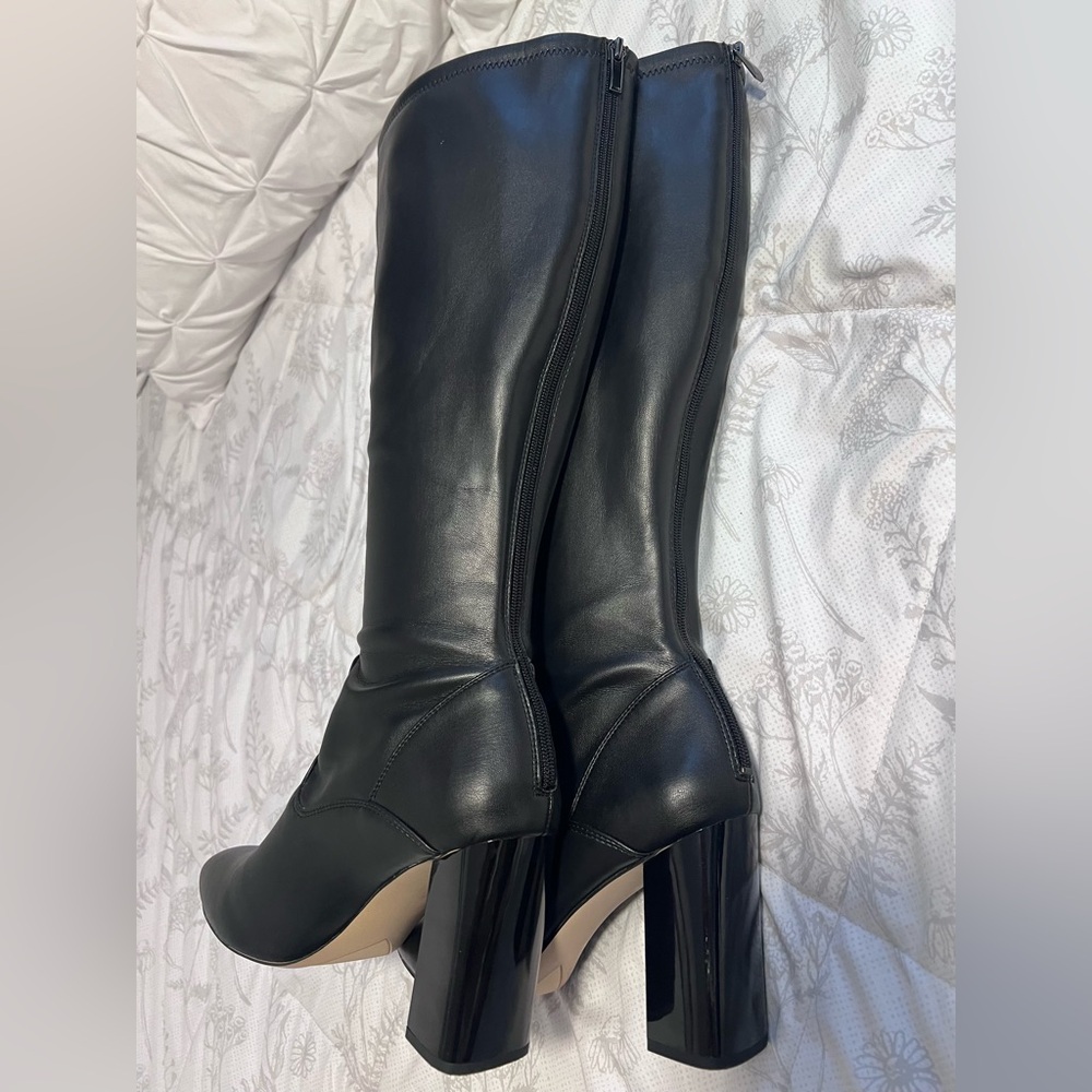 Franco Sarto Katherine Wide Calf Knee High Boot - Black Faux Leather - Size 10 - Picture 8 of 11